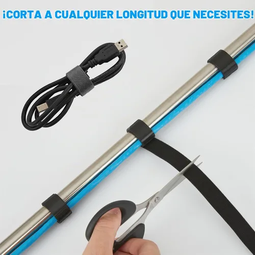Vista 3 de Rollo de gancho y bucle de 10 yardas x 3/4 pulgadas, bridas de sujeción reutilizables, correas de cables multiusos para organizar el hogar, la 10 Yd