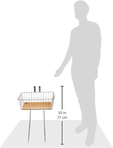 Vista 2 de Wald Cesta leñosa delantera (139WW) W139WW Plata con Capucha 18x13x6` bike-baskets