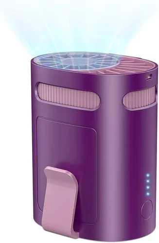 Vista 9 de Ventilador de cintura portátil, recargable, silencioso, pequeño, ligero, ventilador personal con pilas, ventilador de clip fresco debajo