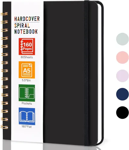 Vista 13 de LABUK Cuaderno de espiral de 8.5 x 11 pulgadas, cuadernos A4 de tapa dura para mujer, 55 hojas y 110 páginas, diario grande para el trabajo