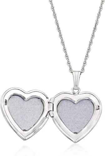 Vista 5 de Ross-Simons Sterling Silver Personalized Heart Locket Necklace