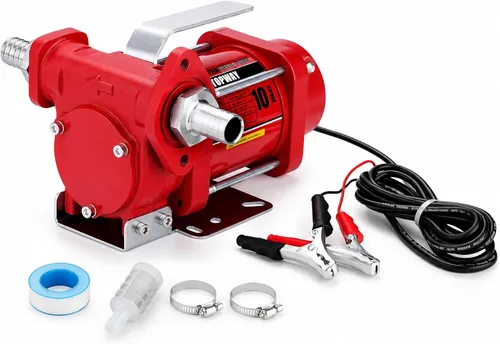 Vista 9 de TOPWAY Bomba de combustible de gasolina de 12 V CC, bomba de transferencia de aceite autocebante de 3.7 GPM con mango, bombeo reversible, protección