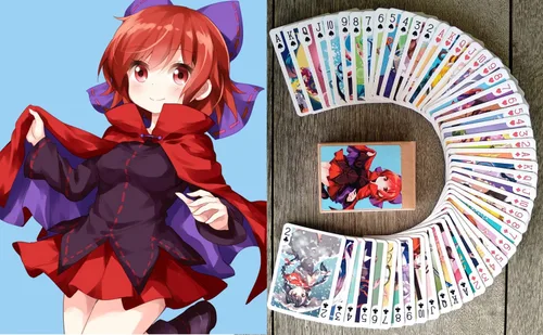 Vista 11 de Naipes de anime # Baraja de póquer 54 cartas todas diferentes # NAGA U Kawaii Anime Chibi Cute Manga
