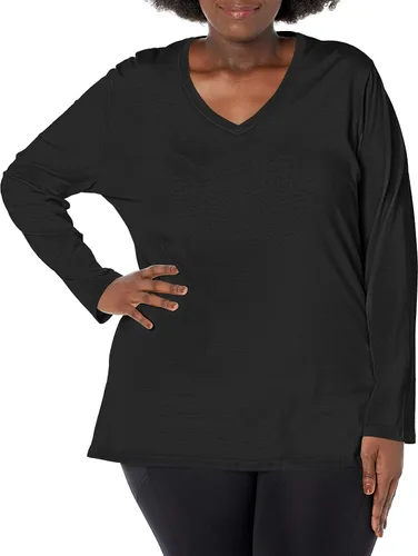 Vista 6 de JUST My Size Just My Size - Camiseta de manga larga con cuello en V para mujer Deep Dive