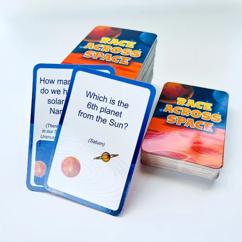 Vista 8 de QUOKKA Juego de Mesa Espacial para Niños de 8-12 años - Juego Familiar Educativo para Adolescentes y Adultos - 130 Tarjetas de Preguntas - Datos