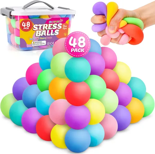 Vista 16 de Paquete de 12 cubos de estrés de aumento lento, bolas de estrés para masa, juguetes para aliviar la ansiedad, cubo suave, juguetes elásticos