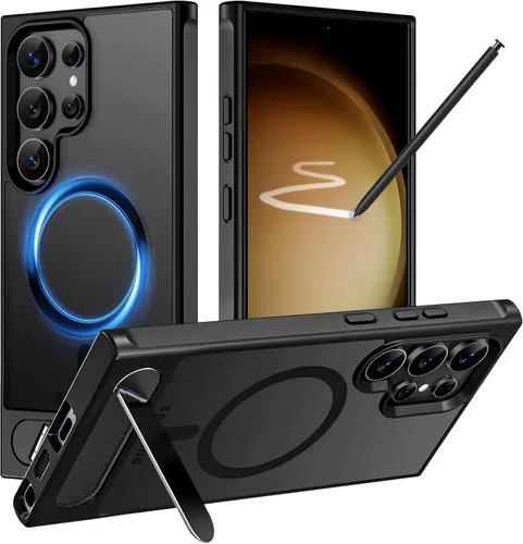 Vista 13 de Hualele - Funda magnética para Samsung Galaxy S24 Plus/S25 Plus con soporte de metal, [compatible con MagSafe]