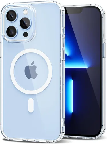 Vista 81 de oakxco Funda magnética transparente compatible con Magsafe, bonita funda delgada y transparente de poliuretano termoplástico no amarillenta, carcasa