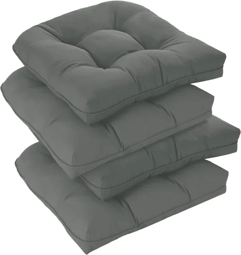 Vista 29 de downluxe Juego de 2 cojines para sillas de exterior para muebles de patio, cojines impermeables acolchados rellenos para muebles de patio, cojín