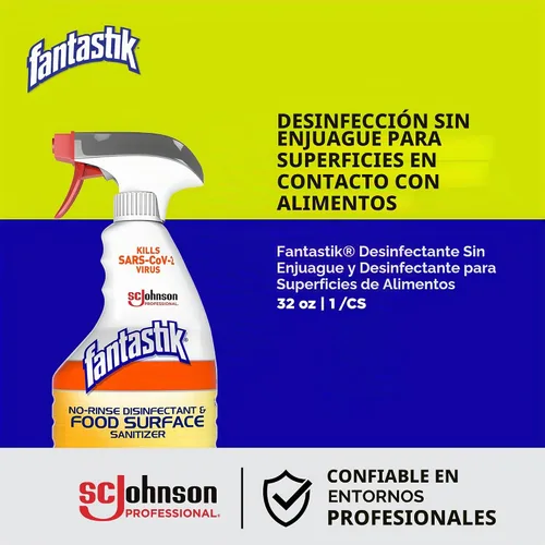 Vista 4 de SC Johnson Professional Fantastik - Desinfectante desinfectante sin