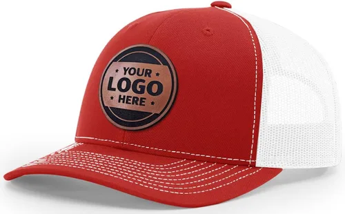 Vista 37 de Sombrero de parche de cuero de camionero personalizado grabado con láser