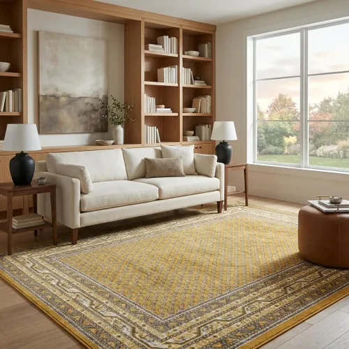 Vista 25 de Unique Loom Williamsburg Collection - Alfombra tradicional con borde central de puntos, alfombra de pasillo de 2 pies 9 pulgadas x 9 pies 10 Beige