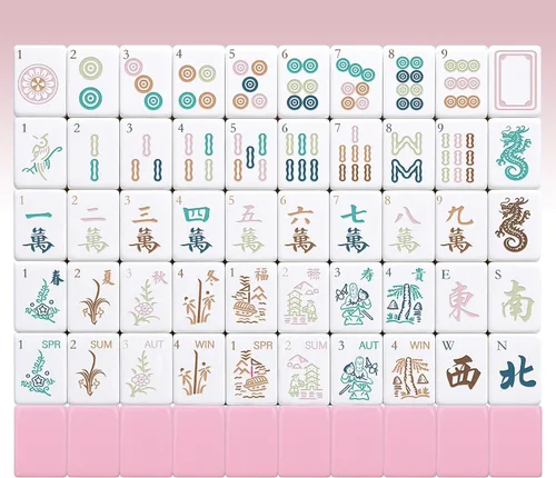 Vista 13 de Juego de 166 azulejos Mahjong, 1.2 pulgadas, negro