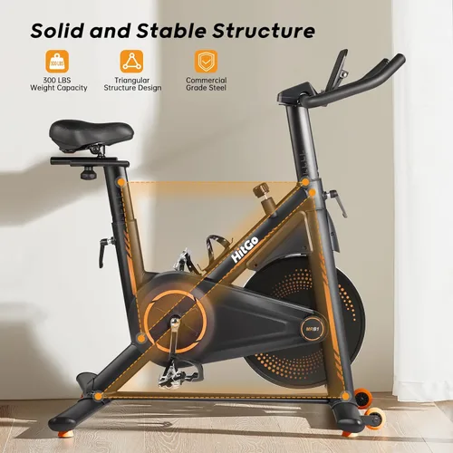 Vista 5 de HitGo Silla de escritorio para bicicleta estática de oficina, 330 libras resistente para debajo del escritorio con asiento ajustable de altura de 9