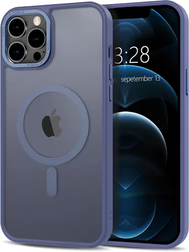 Vista 270 de Anuck - Funda magnética para iPhone 11 compatible con MagSafe, carcasa trasera mate translúcida dura, borde de TPU, delgada, resistente a impactos