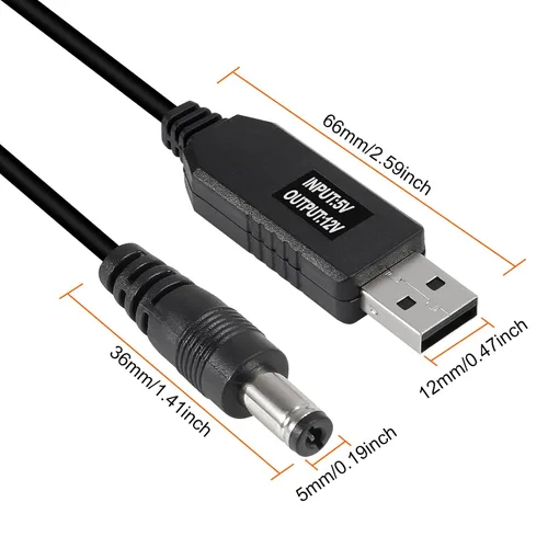 Vista 4 de AITRIP 10 unids/set DC 5.5X 0.083 in hembra de ángulo recto conector conector conector adaptador de corriente macho universal con cable
