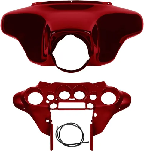 Vista 8 de Green-L Cubierta pintada del velocímetro de carenado interior para Harley Touring Street Electra Glide 1996-2013 (resplandor rojo Ember)