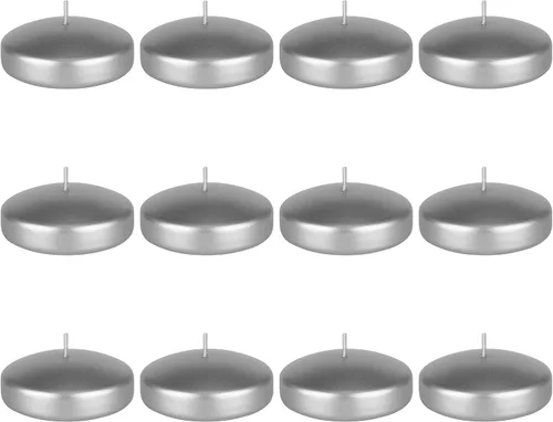 Vista 8 de Mega Candles 4 velas flotantes negras sin perfume, vela de cera vertida a mano de 3 pulgadas de diámetro, decoración del hogar, recepciones de boda