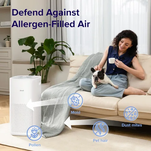 Vista 4 de LEVOIT Purificadores de aire para el hogar y el dormitorio con WiFi inteligente, filtro HEPA, control Alexa