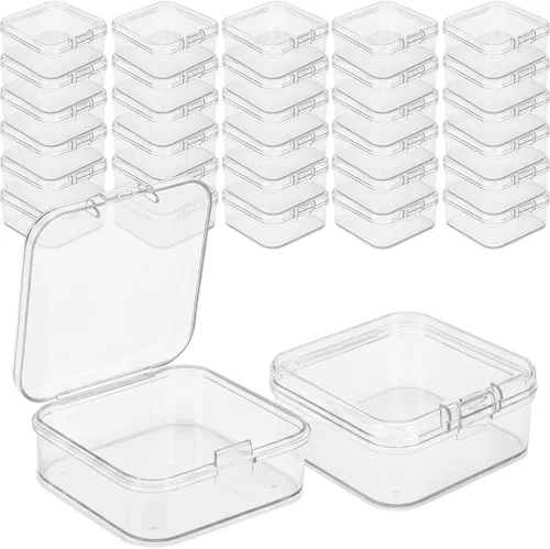Vista 21 de 6 piezas de mini contenedores de almacenamiento de cuentas de plástico transparente para recolectar artículos pequeños, cuentas, joyas, tarjetas