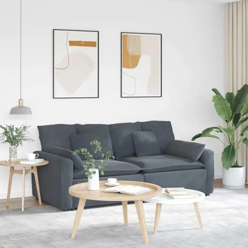 Vista 2 de vidaXL Sofá modular gris oscuro, sofá modular de terciopelo con cojines para sala de estar, sala de estar, 88.2 pulgadas de ancho, marco de metal