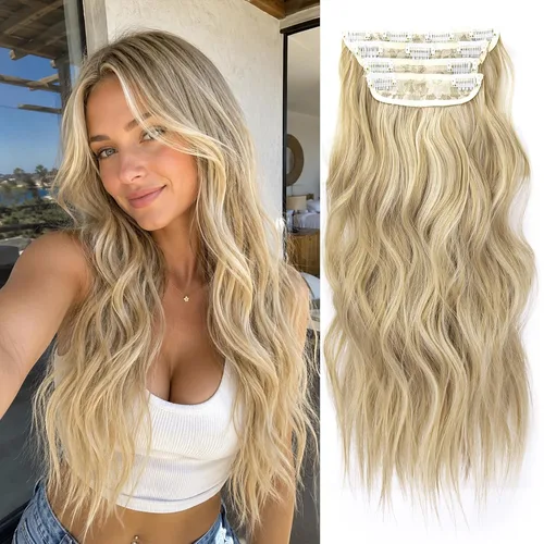 Vista 21 de Extensiones de cabello lacio con clip, suaves y gruesas (20 pulgadas, 4 unidades, 16H613#)