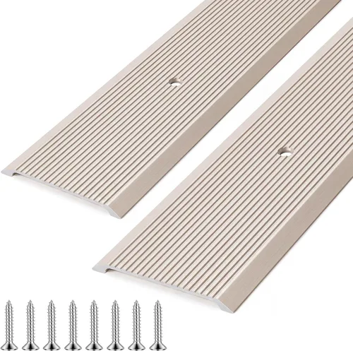 Vista 16 de Tandefio 2 unids 4" X 1/4" X 36" aluminio Saddle puerta umbral, plata Plateado