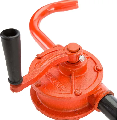 Vista 6 de OEMTOOLS 24382 Bomba de barril rotativa, rojo y negro, bomba manual de transferencia de aceite, bomba de tambor de aceite de 55 galones, bombas