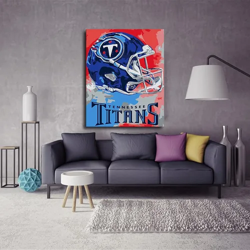Vista 6 de Póster de fútbol americano de Tennessee City Titans, diseño deportivo, lienzo para pared, diseño impreso, obra de arte para decoración del hogar