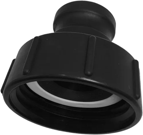 Vista 3 de Adaptador de tanque IBC (hembra de 3 pulgadas a 2 pulgadas macho) Conector de tanque de agua, color negro