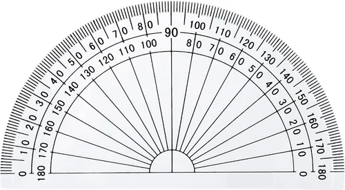 Vista 2 de Outus Transportador de plástico para medición de ángulo, matemáticas, 180 grados, 4 pulgadas, transparente, paquete de 10