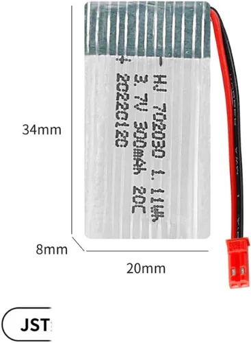 Vista 2 de BEATLIPO 4pcs 702030 3.7V 300mAh 20C LiPo Battery JST Plug for Drone RC Model Airplane Helicopter