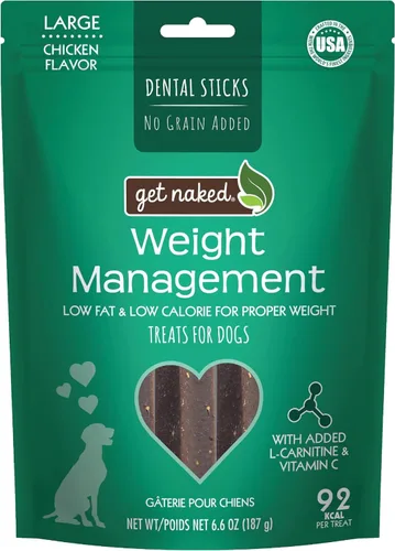 Vista 9 de Get Naked - Palillos dentales masticables para control de peso sin granos para perros pequeños, masticables y golosinas dentales naturales