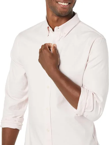 Vista 5 de Tienda Essentials Camisa Oxford elástica de manga larga ajustada para hombre