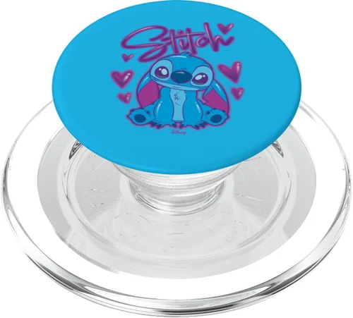 Vista 8 de Lilo & Stitch - Puntada Airbrush nombre y corazones PopSockets estándar PopGrip