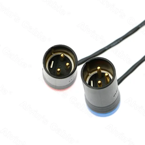 Vista 5 de Alvin's Cables Cable de audio macho TA5F de perfil bajo de 10 pulgadas (9.8 in) a doble LP XLR de 3 pines para Wisycom-MCR54, receptor