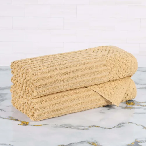 Vista 101 de Superior Juego de 6 toallas de algodón sólido y acanalado, toallas de cara de 13 x 13 pulgadas, toallas de mano de 16 x 28 pulgadas, toallas de baño