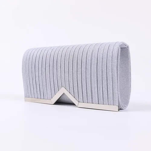 Vista 3 de Bolso de mano de moda para mujer, para carteras, boda, formal, graduación, barra vertical, plegable, bolso de mano