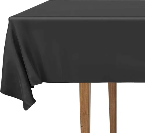 Vista 5 de DecorRack Paquete de 12 manteles de plástico negro (rectangulares 54 x 108 pulgadas)