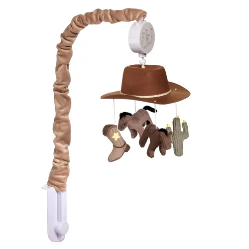 Vista 5 de Lambs & Ivy Country Western Cowboy Hat Musical Baby Crib Mobile Chupete