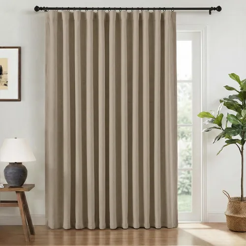 Vista 52 de INOVADAY Cortinas 100% opacas para dormitorio, cortinas opacas de color rosa bebé de 90 pulgadas de largo, cortinas opacas de lino con anillos