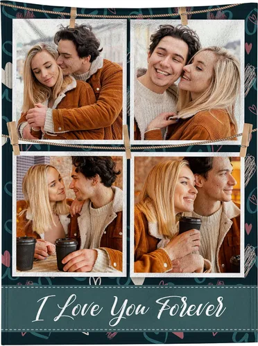 Vista 31 de Manta personalizada con foto, manta personalizada con imagen para regalos de pareja, mantas de franela personalizadas para adultos, niños