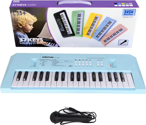 Vista 9 de Teclado de piano para niños, teclado de música portátil de 37 teclas, aprendizaje temprano, música electrónica, instrumento de piano para niños