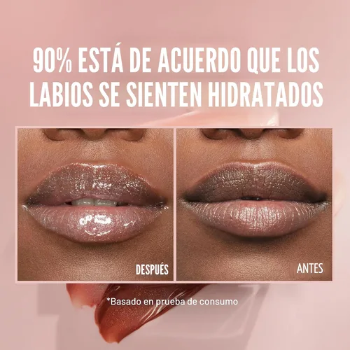 Vista 4 de Maybelline Lifter Gloss, Brillo de Labios Hidratante con Ácido Hialurónico, Alto Brillo para Labios Más Llenos, Perla, Perla Plateada Transparente