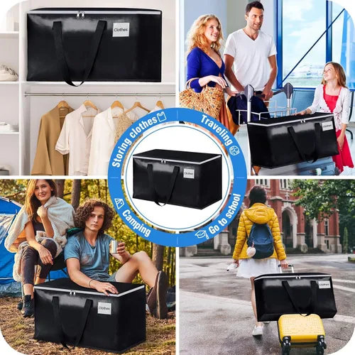 Vista 7 de BlissTotes Bolsas de mudanza, cajas de mudanza resistentes con cremalleras superiores y asas resistentes, bolsas de almacenamiento para ahorrar