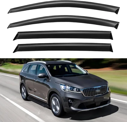 Vista 50 de YQAUTEC - Viseras para ventana, protectores contra la lluvia, compatibles con Subaru WRX 2015-2021, deflectores de viento para ventanas, viseras