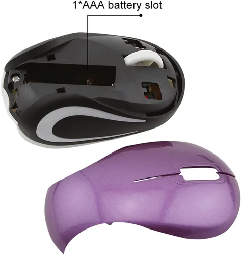 Vista 2 de YOCUNKER Mini mouse inalámbrico ultra portátil, mouse de computadora de 1000 DPI inalámbrico, 2.4 GHz con receptor USB, seguimiento óptico, 3