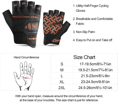 Vista 6 de INBIKE Cycling Gloves Bike Glove Anti Slip Shock Absorbing Adjustable Breathable Padded MTB Racing Sports Gloves