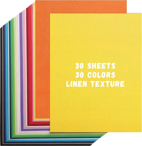 Vista 7 de 60 hojas de cartulina de colores texturizados - 8.5 x 11.0 pulgadas / 30 colores 85 libras 230gsm 21.6 x 27.9 cm papel pesado para tarjetas