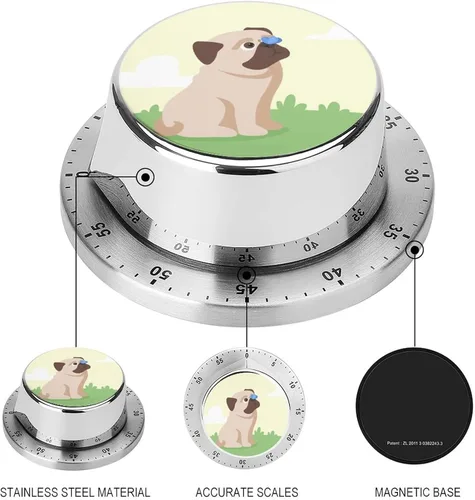 Vista 3 de Temporizador de cocina para perro, temporizador magnético, temporizador mecánico para hornear en el hogar